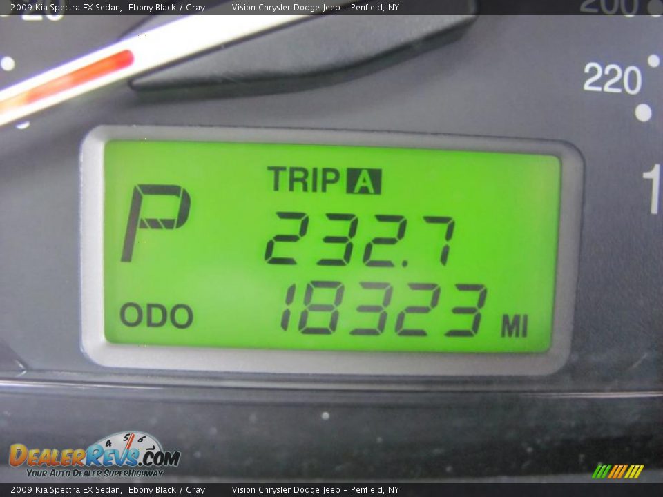 2009 Kia Spectra EX Sedan Ebony Black / Gray Photo #3