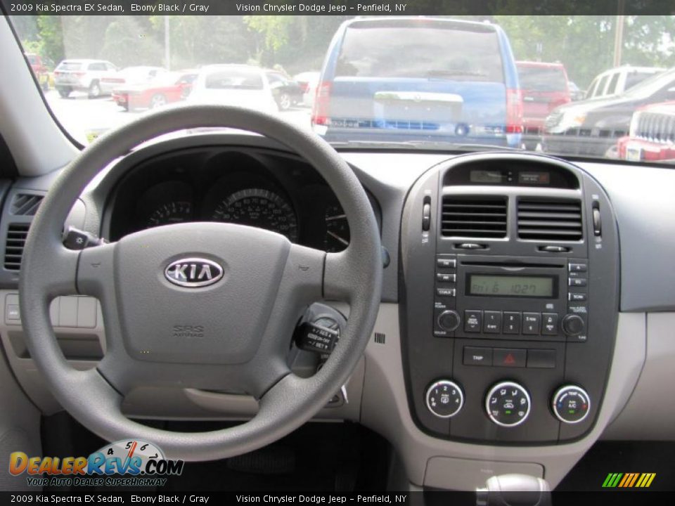 2009 Kia Spectra EX Sedan Ebony Black / Gray Photo #5