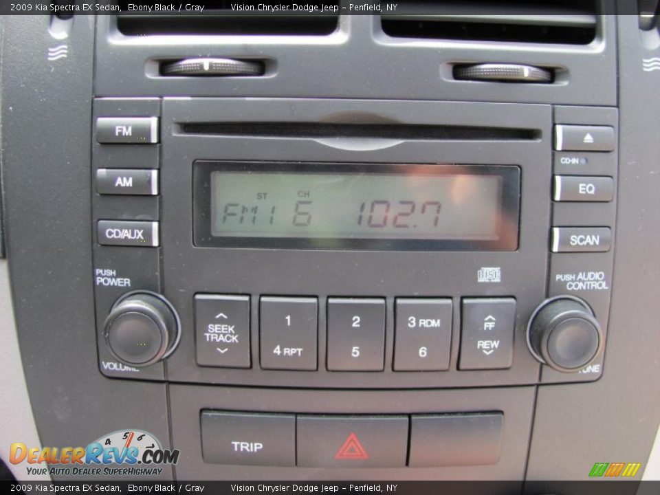 2009 Kia Spectra EX Sedan Ebony Black / Gray Photo #6