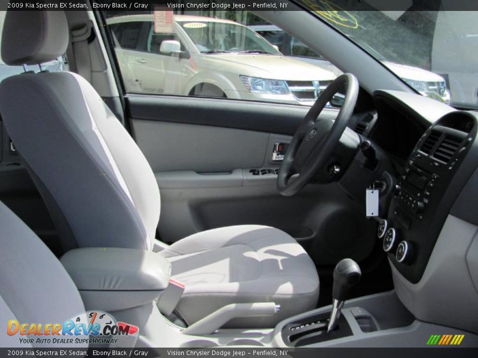 2009 Kia Spectra EX Sedan Ebony Black / Gray Photo #8