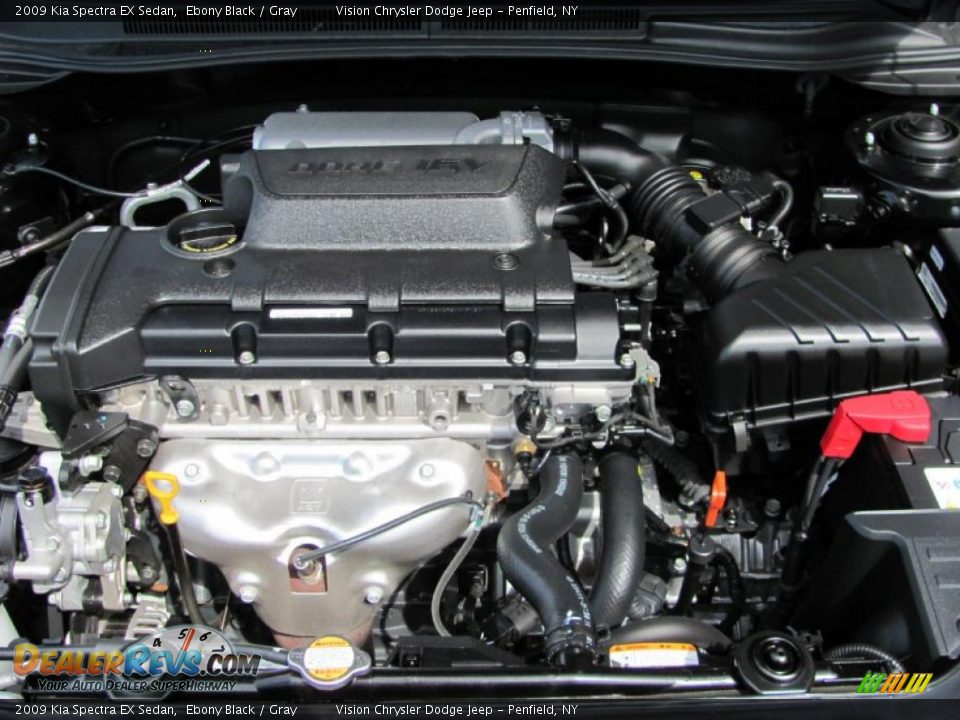 2009 Kia Spectra EX Sedan Ebony Black / Gray Photo #11