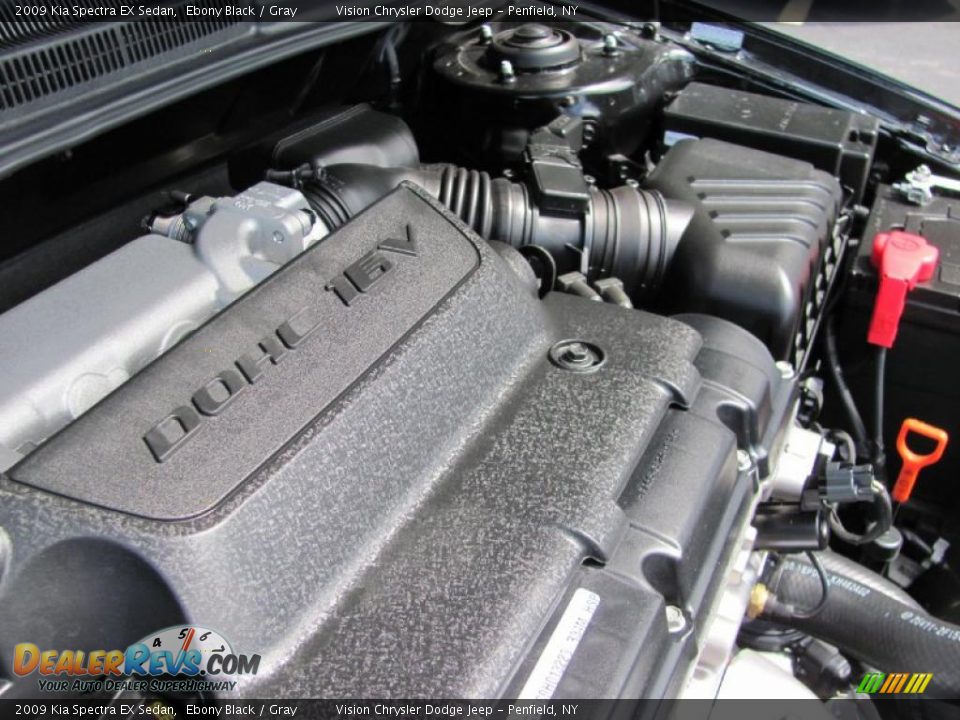 2009 Kia Spectra EX Sedan Ebony Black / Gray Photo #12