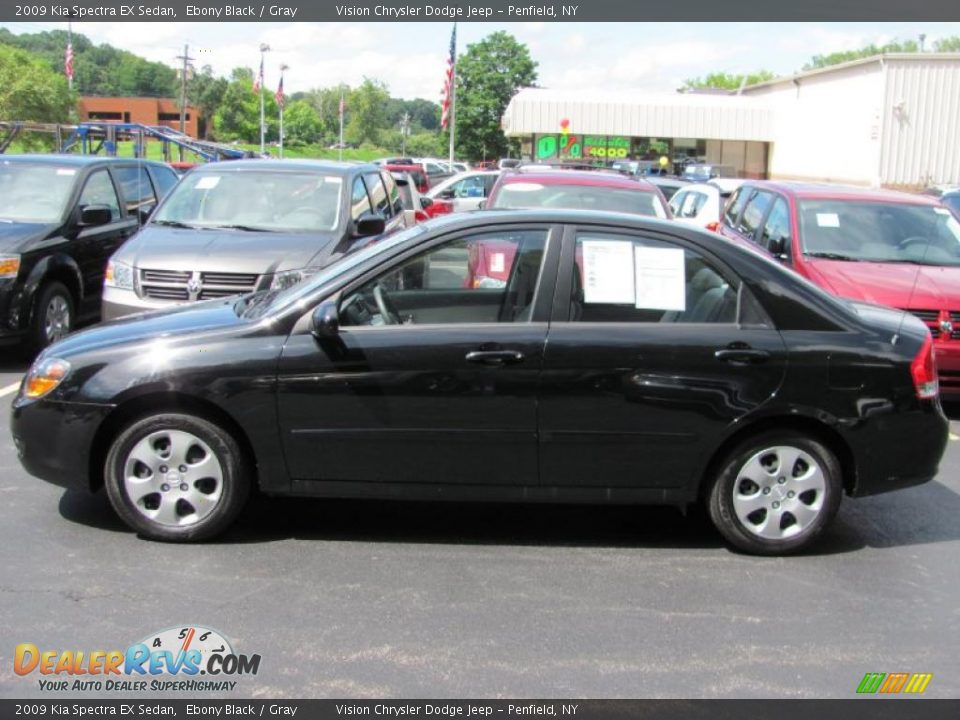 2009 Kia Spectra EX Sedan Ebony Black / Gray Photo #13