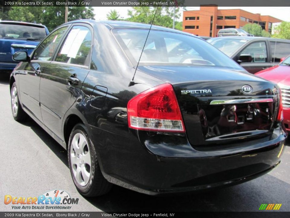 2009 Kia Spectra EX Sedan Ebony Black / Gray Photo #14