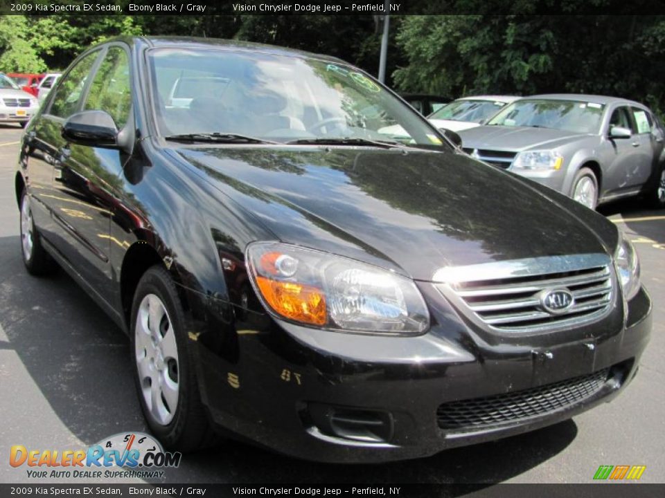 2009 Kia Spectra EX Sedan Ebony Black / Gray Photo #16