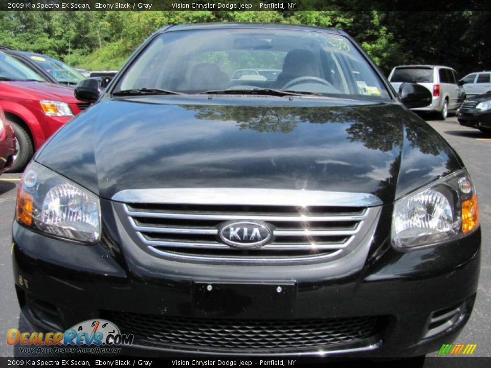 2009 Kia Spectra EX Sedan Ebony Black / Gray Photo #17