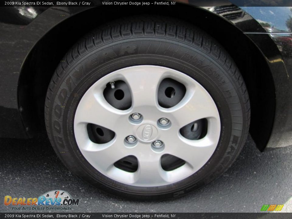 2009 Kia Spectra EX Sedan Ebony Black / Gray Photo #18