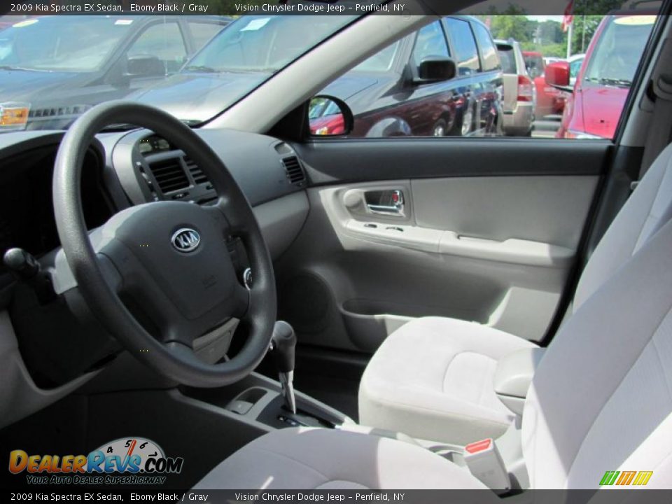 2009 Kia Spectra EX Sedan Ebony Black / Gray Photo #22