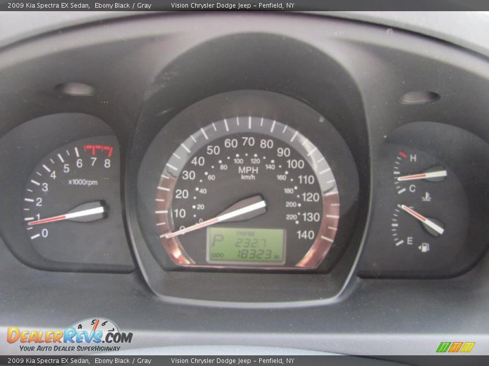2009 Kia Spectra EX Sedan Ebony Black / Gray Photo #26
