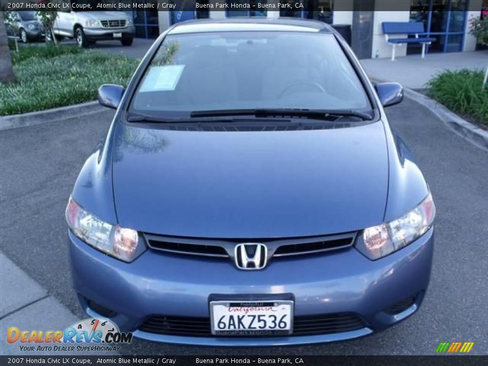 2007 Honda Civic LX Coupe Atomic Blue Metallic / Gray Photo #2