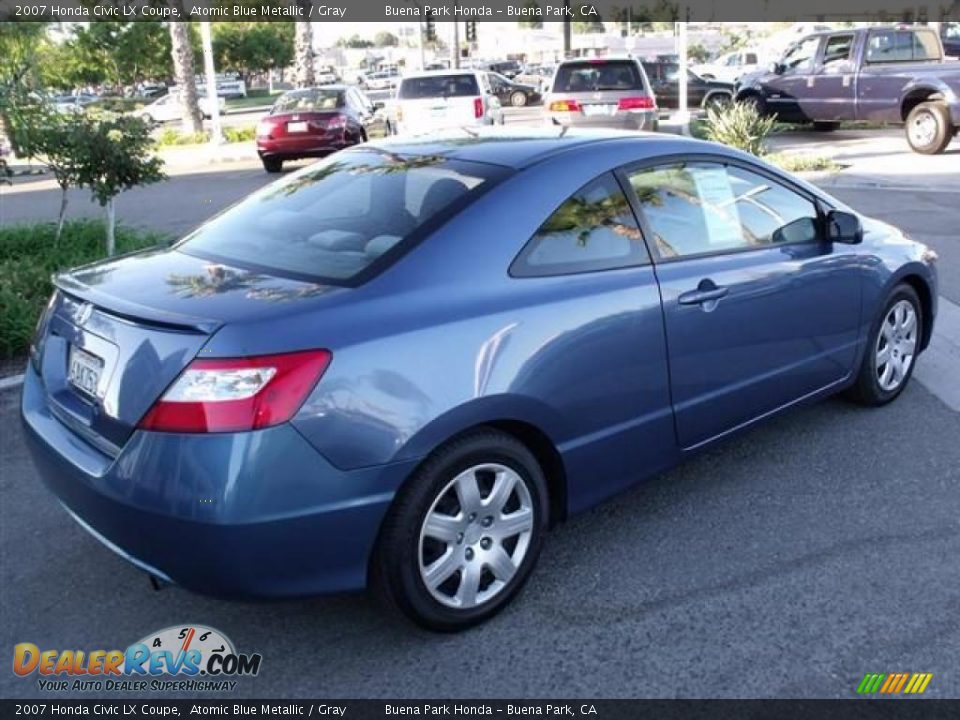 2007 Honda Civic LX Coupe Atomic Blue Metallic / Gray Photo #7