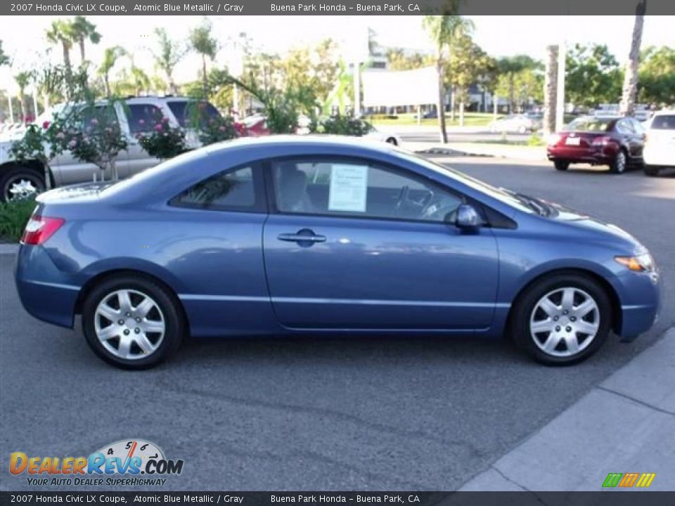 2007 Honda Civic LX Coupe Atomic Blue Metallic / Gray Photo #8