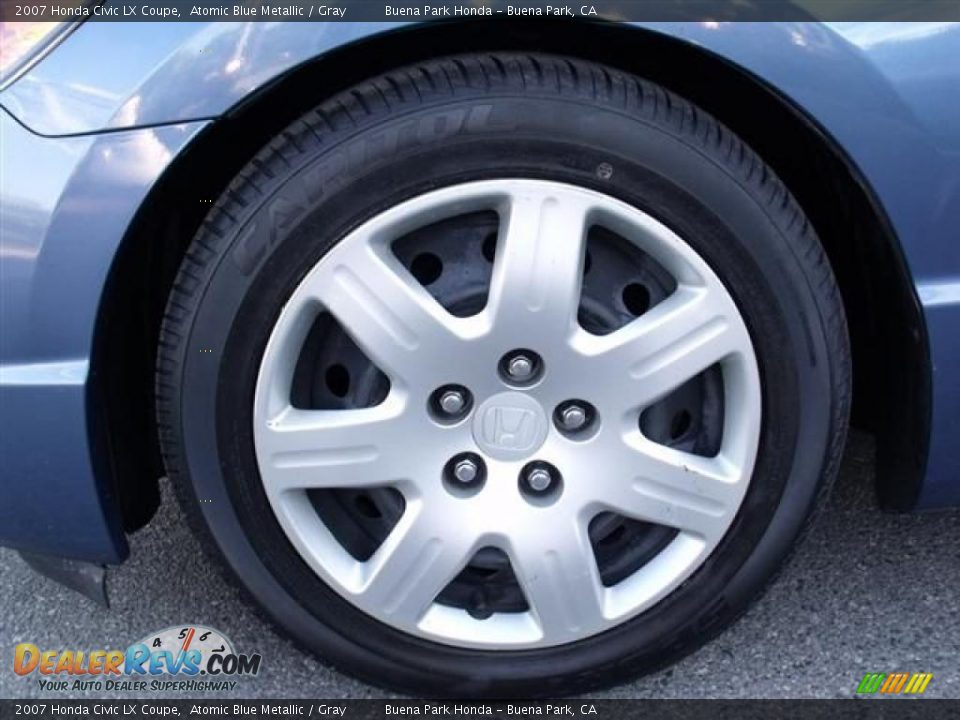 2007 Honda Civic LX Coupe Atomic Blue Metallic / Gray Photo #9