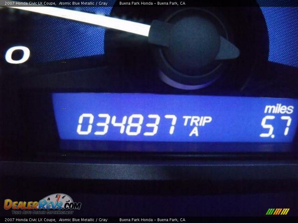 2007 Honda Civic LX Coupe Atomic Blue Metallic / Gray Photo #22