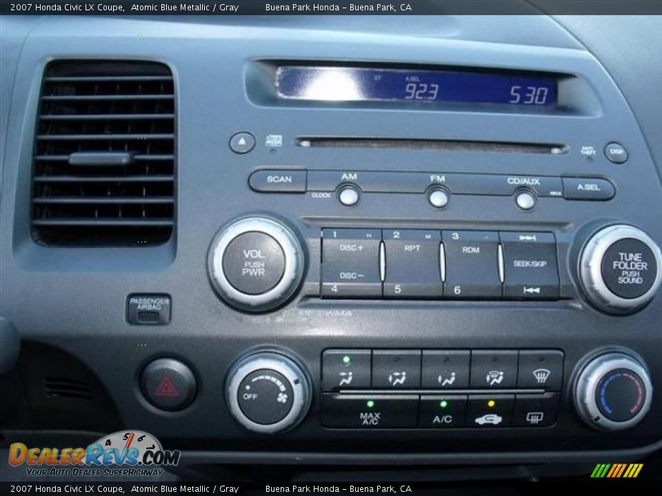 2007 Honda Civic LX Coupe Atomic Blue Metallic / Gray Photo #23