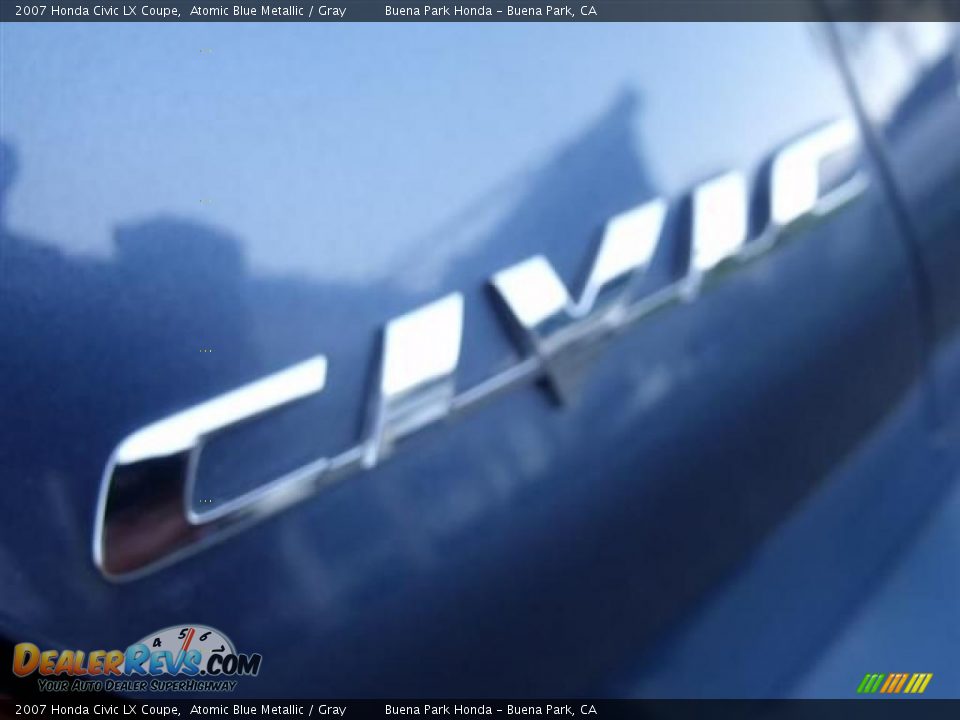2007 Honda Civic LX Coupe Atomic Blue Metallic / Gray Photo #28
