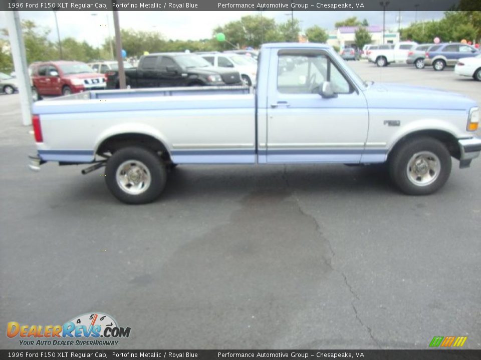 1996 Ford F150 XLT Regular Cab Portofino Metallic / Royal Blue Photo #6
