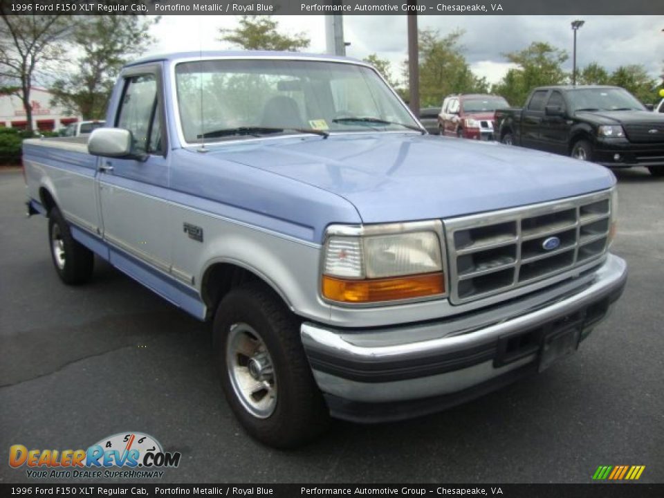 1996 Ford F150 XLT Regular Cab Portofino Metallic / Royal Blue Photo #7