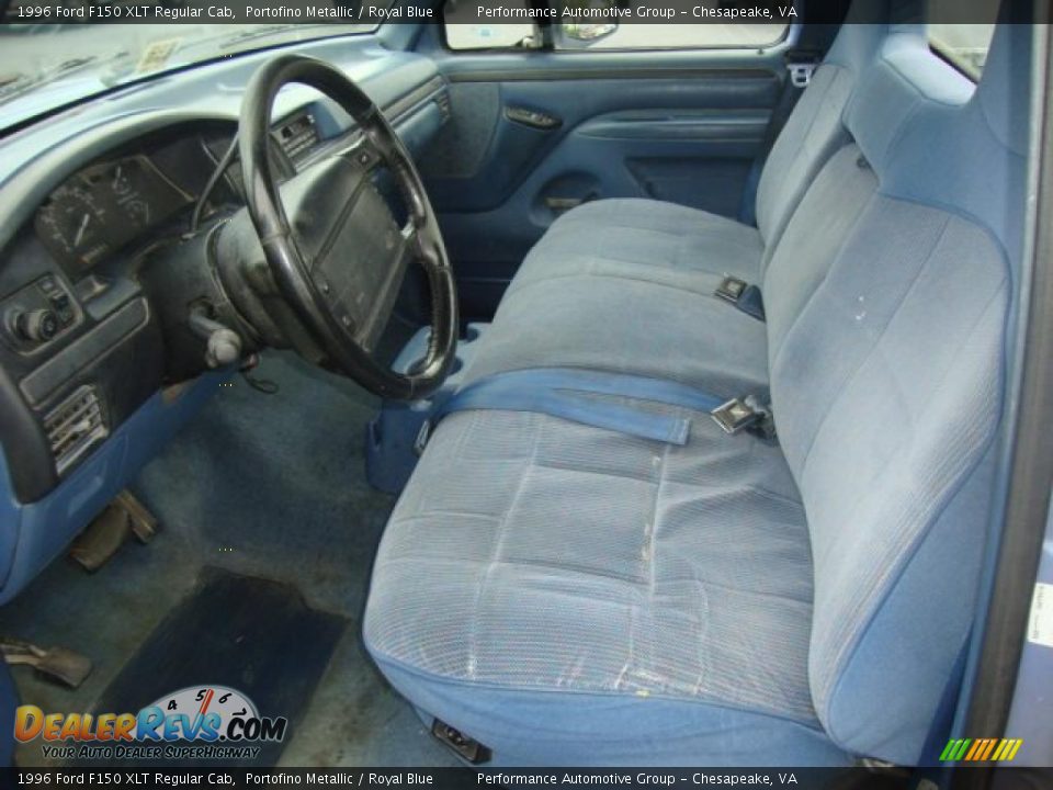1996 Ford F150 XLT Regular Cab Portofino Metallic / Royal Blue Photo #10