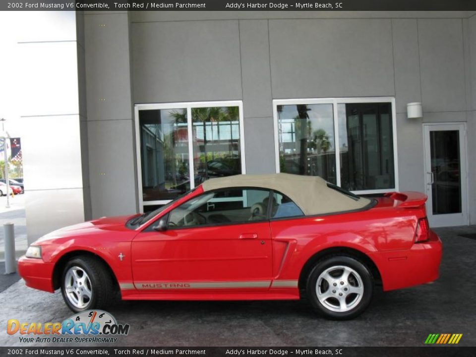 2002 Ford Mustang V6 Convertible Torch Red / Medium Parchment Photo #3