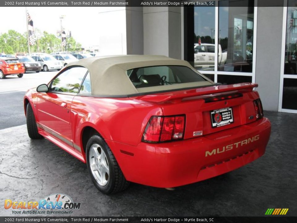 2002 Ford Mustang V6 Convertible Torch Red / Medium Parchment Photo #4