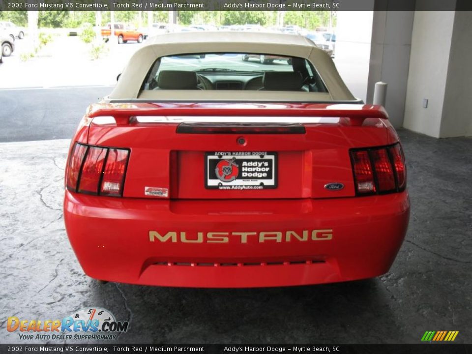 2002 Ford Mustang V6 Convertible Torch Red / Medium Parchment Photo #5