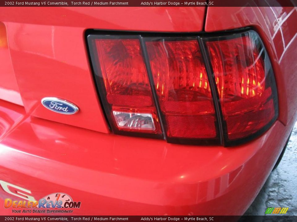 2002 Ford Mustang V6 Convertible Torch Red / Medium Parchment Photo #6