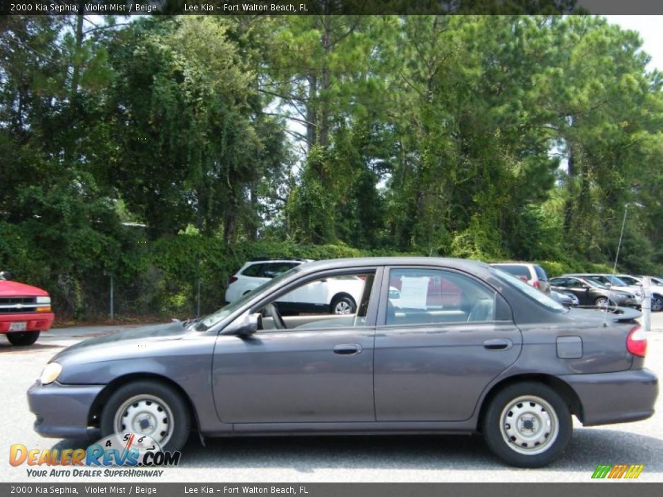 2000 Kia Sephia Violet Mist / Beige Photo #2