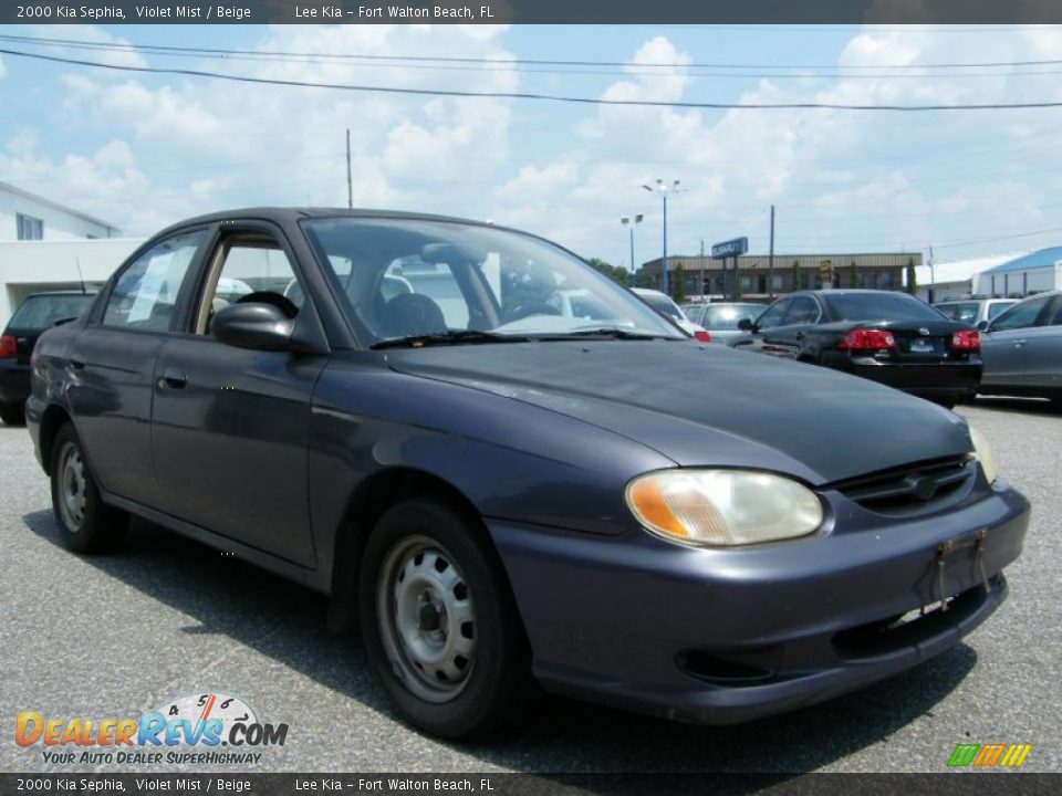 2000 Kia Sephia Violet Mist / Beige Photo #7