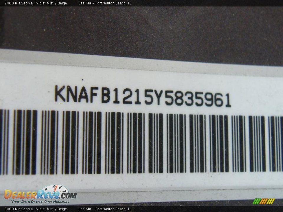 2000 Kia Sephia Violet Mist / Beige Photo #24