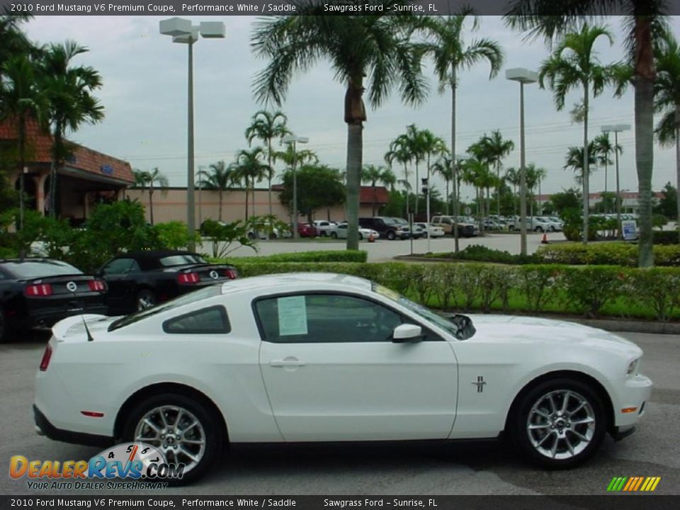 2010 Ford Mustang V6 Premium Coupe Performance White / Saddle Photo #5