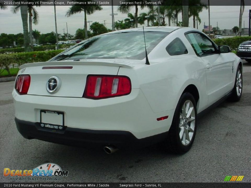 2010 Ford Mustang V6 Premium Coupe Performance White / Saddle Photo #6