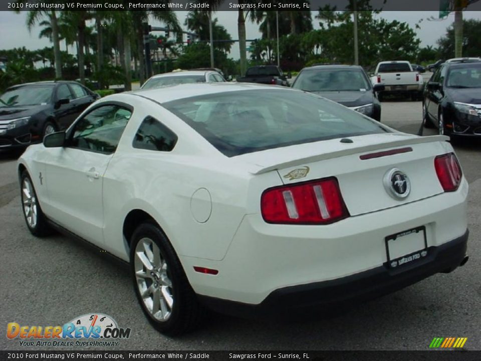 2010 Ford Mustang V6 Premium Coupe Performance White / Saddle Photo #8