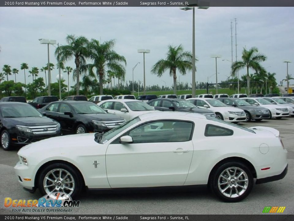 2010 Ford Mustang V6 Premium Coupe Performance White / Saddle Photo #11