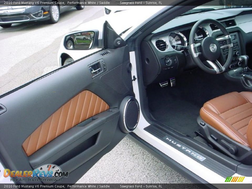 2010 Ford Mustang V6 Premium Coupe Performance White / Saddle Photo #15