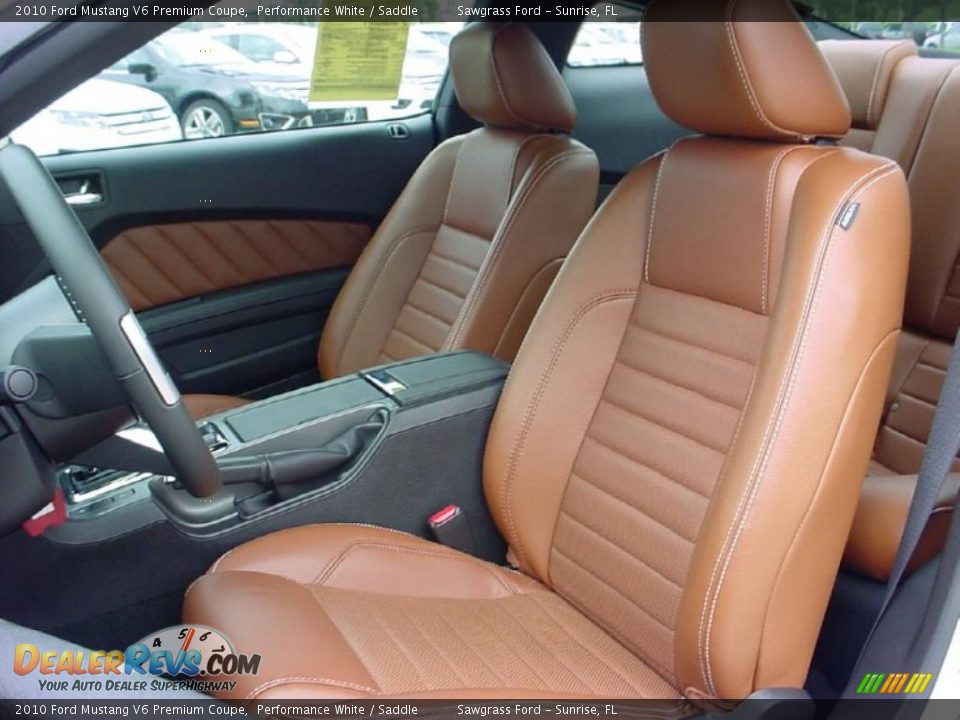 2010 Ford Mustang V6 Premium Coupe Performance White / Saddle Photo #16