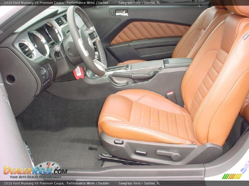 2010 Ford Mustang V6 Premium Coupe Performance White / Saddle Photo #17