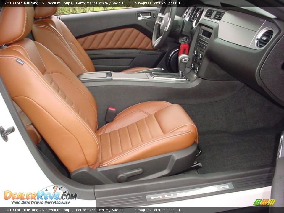 2010 Ford Mustang V6 Premium Coupe Performance White / Saddle Photo #19