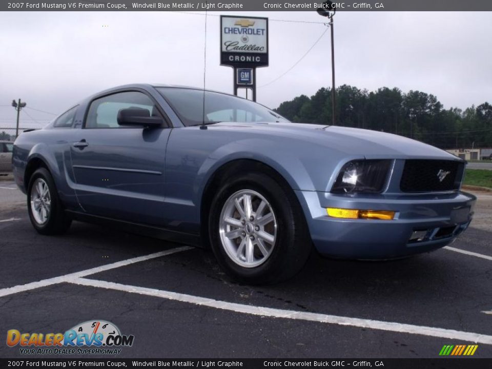 2007 Ford Mustang V6 Premium Coupe Windveil Blue Metallic / Light Graphite Photo #1