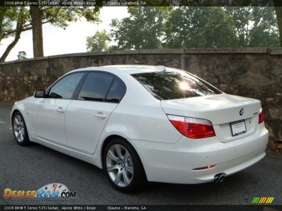2008 BMW 5 Series 535i Sedan Alpine White / Beige Photo #5