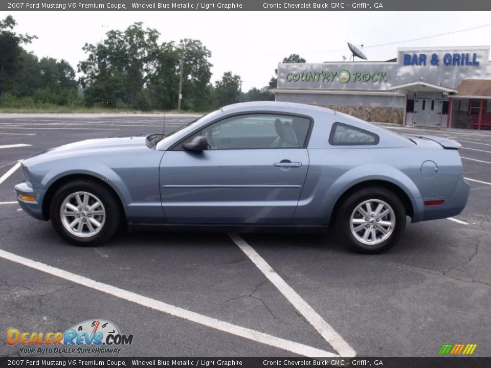 2007 Ford Mustang V6 Premium Coupe Windveil Blue Metallic / Light Graphite Photo #4