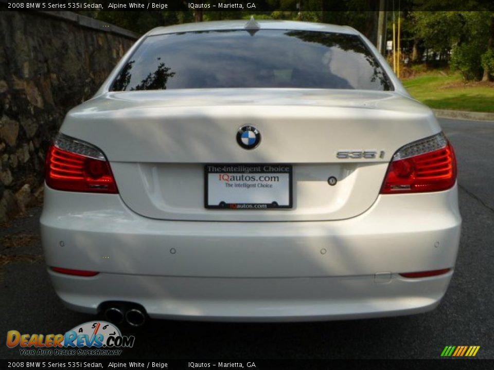 2008 BMW 5 Series 535i Sedan Alpine White / Beige Photo #6