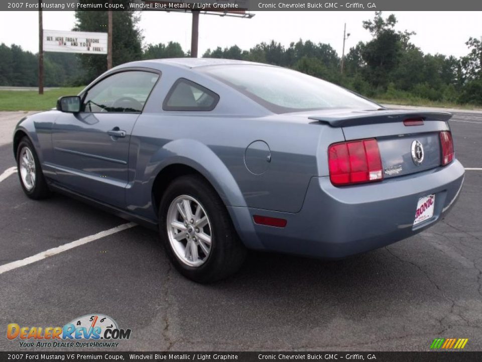 2007 Ford Mustang V6 Premium Coupe Windveil Blue Metallic / Light Graphite Photo #5