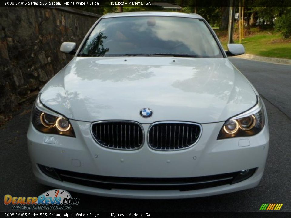2008 BMW 5 Series 535i Sedan Alpine White / Beige Photo #7