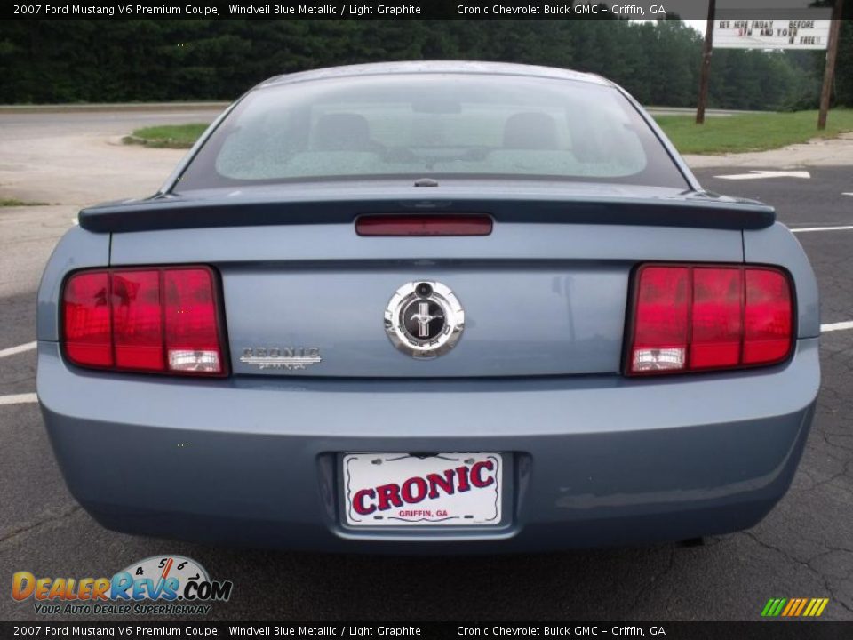 2007 Ford Mustang V6 Premium Coupe Windveil Blue Metallic / Light Graphite Photo #6