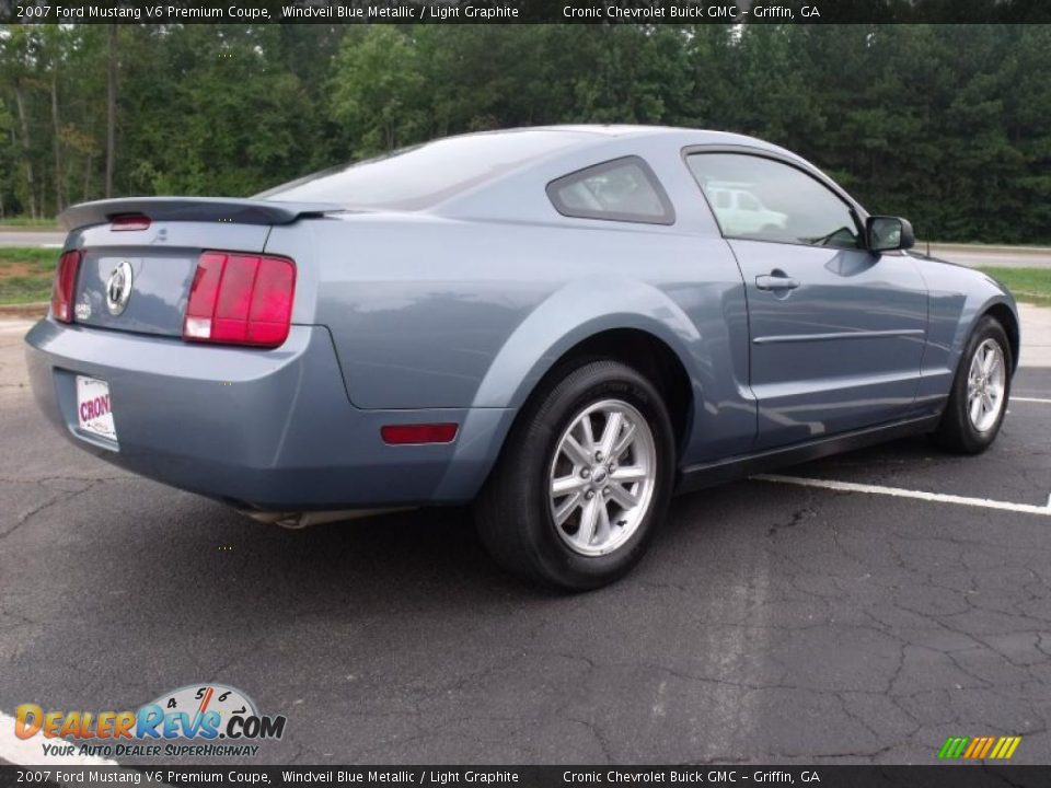 2007 Ford Mustang V6 Premium Coupe Windveil Blue Metallic / Light Graphite Photo #7