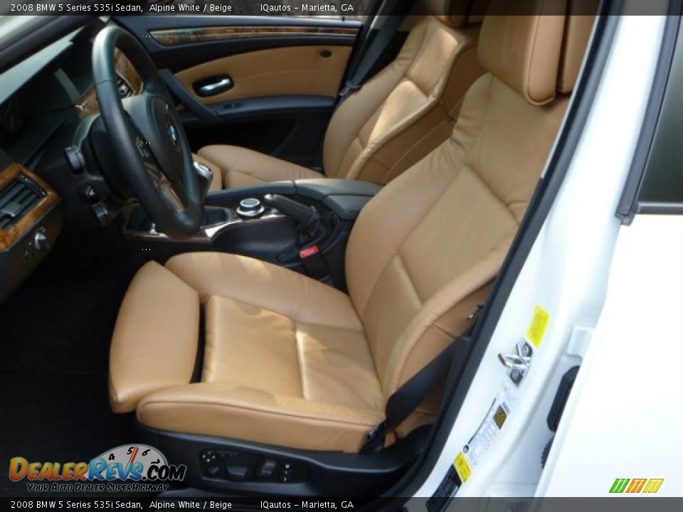 2008 BMW 5 Series 535i Sedan Alpine White / Beige Photo #8