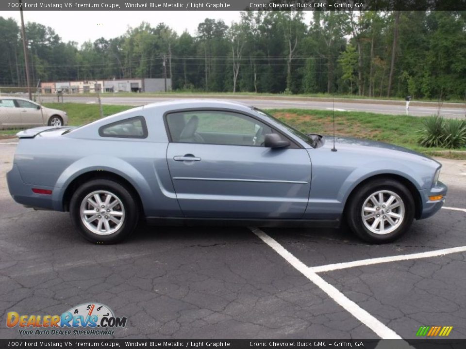 2007 Ford Mustang V6 Premium Coupe Windveil Blue Metallic / Light Graphite Photo #8