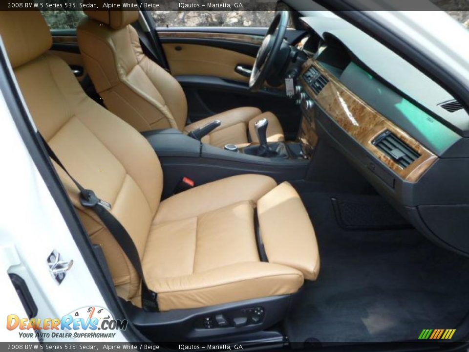 2008 BMW 5 Series 535i Sedan Alpine White / Beige Photo #9