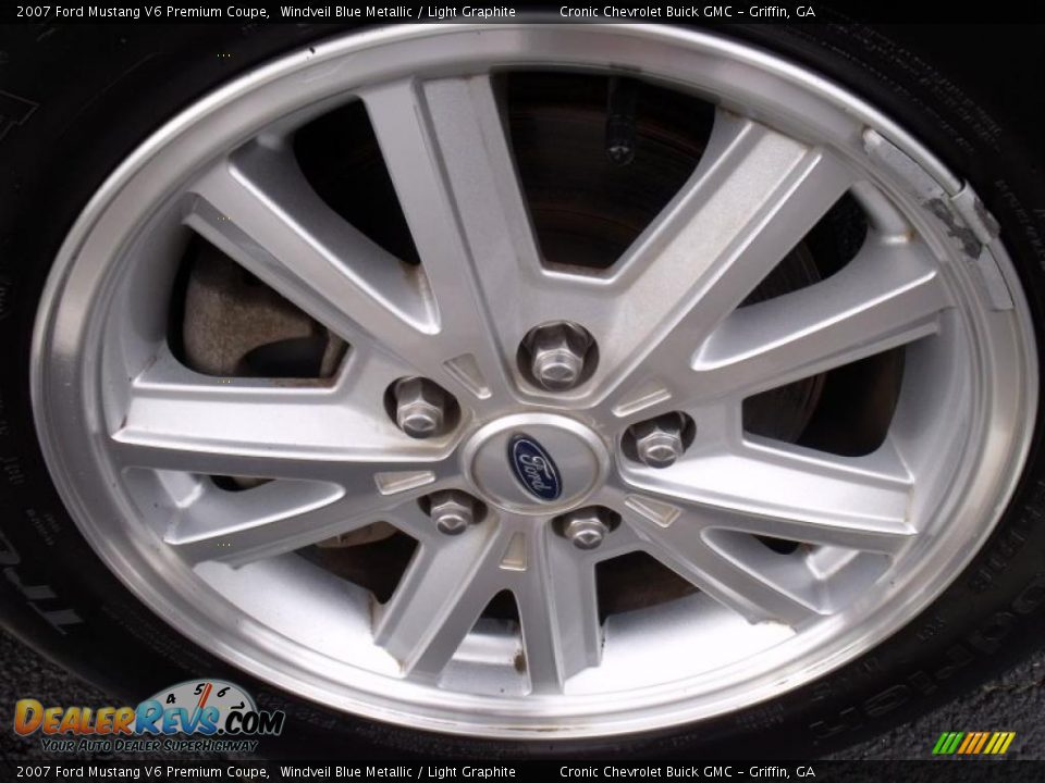 2007 Ford Mustang V6 Premium Coupe Windveil Blue Metallic / Light Graphite Photo #9